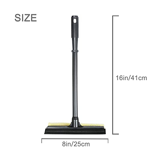 Window Squeegee Cleaning Tool 2 in 1 Window Cleaning Car Squeegee Windshield Cleaning Sponge and Rubber Squeegee,Yellow - color: Yellow
