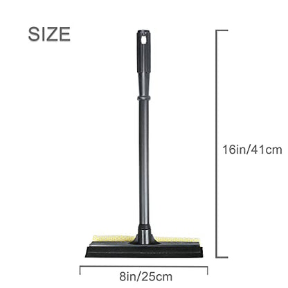 Window Squeegee Cleaning Tool 2 in 1 Window Cleaning Car Squeegee Windshield Cleaning Sponge and Rubber Squeegee,Yellow - color: Yellow