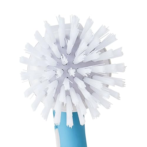 Non-Slip Grip Small Handy Scrubber, Blue – Compact Handheld Cleaning Brush for Sink, Counter, Tile and Tub, Durable Bristles for Everyday Household Scrubbing