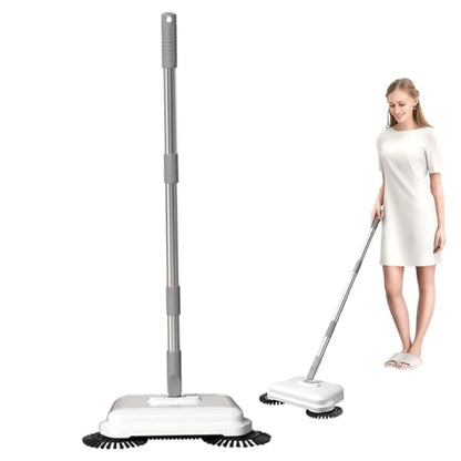 Floor Sweeper, 2-in-1 360° Rotating Hand Push Sweeper, High Efficient Carpet Sweeper with Long Handle, Hanging Manual Vacuum Sweeper for Home Office,Carpet Sweeper