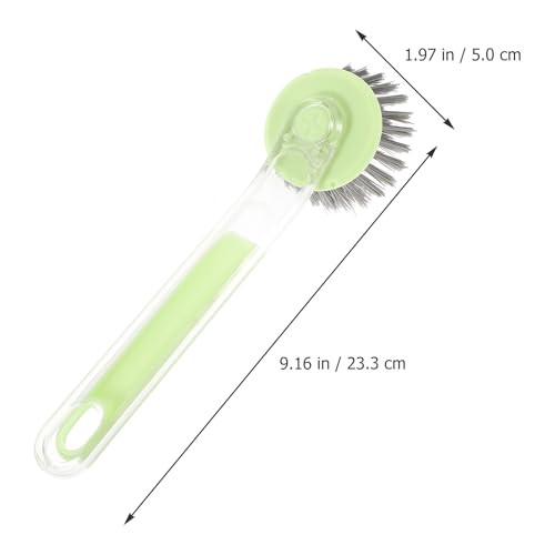Beaupretty Kitchen Scrub Brush and Pot Brush Set with Long Handle, Detachable Steel Wire Scrubber Ball, Multi-Functional Dish Cleaning Tool for Household Sink and Cookware, Green