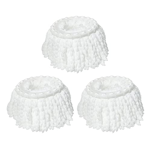 3 Pack Mop Heads Replacements, Compatible with FunClean Spin Mop & RinseWise Mop Bucket, Microfiber Spin Mop Head Refill Cleaning Supplie for Home Industrial and Commercial Use