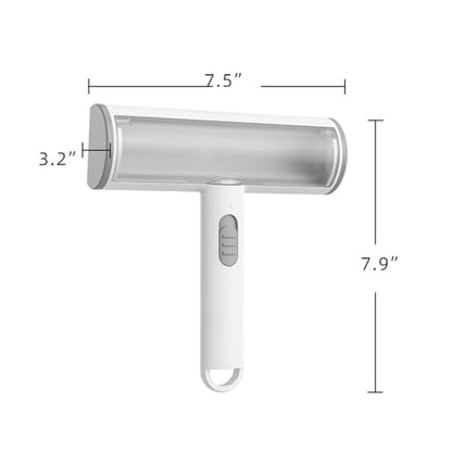 Pet Hair Remover, Lint Brush- Reusable Lint Roller for Cat & Dog Hair on Couch, Carpet, Rugs & Bedding- Portable, Eco-Friendly, No Need for Lint Roller Refills (Gray & White) - color: Gray & White