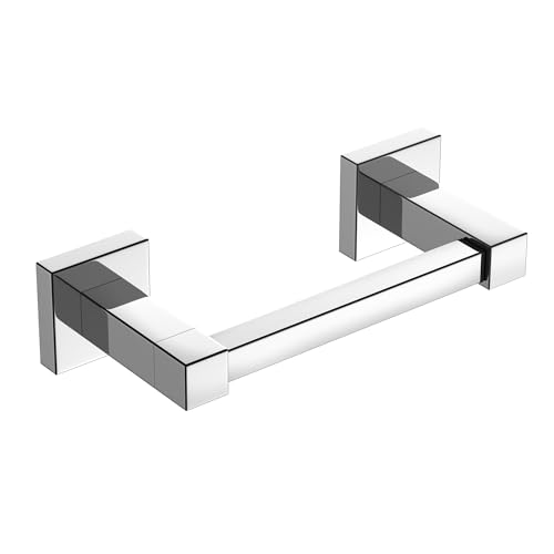 FORIOUS Toilet Paper Holder Wall Mount, Stainless Steel Rustproof Double Post Pivoting Tissue Roll Holder for Bathroom, Commercial Toilet Paper Dispenser (Chrome, Square) - color: Chrome, size: Square 1 Pack
