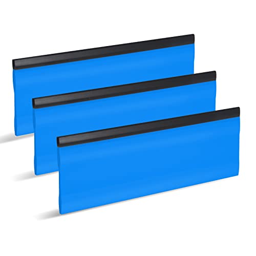 FOSHIO 6 Inch Rubber Squeegee for Kitchens, Glass, Shower and Car Windows, Film Installation Vinyl Scraper Tint Squeegee, Windshield Glass Cleaning Tool, Pack of 3 (Blue) - color: Pure Blue