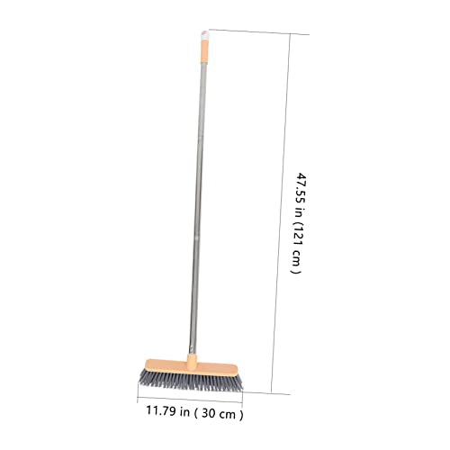 COLLBATH Stainless Steel Cleaning Floor Brush Long-Handle Bathroom Broom Grout Brush Mop Head Comfortable to Hold - color: Multicolor