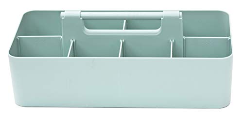 Portable Caddy American Made, DIY Dividers, 8 Compartments, Supply Organizer, Portable Tote Basket with Handle Storage Organizer Bathroom, Office, Crafts, or School Supplies - color: Mint