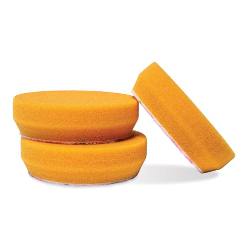 Griot's Garage Orange Foam Correcting Pads for Car Polishing and Detailing, Removes Light to Moderate Paint Defects, Durable, Machine-Washable, 11241, 3", Set of 3 (Pack of 12) - size: 3" Pads (Set of 3) (Pack of 12)