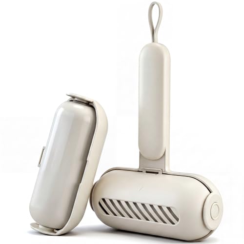 Sliner 2 Pack Reusable Lint Roller for Pet Hair New Silicone Washable Sticky Roller Portable Lint Remover Extra Sticky Cleaner Cat Dog Hair Remover for Pet Clothes Sofa (White) - color: White