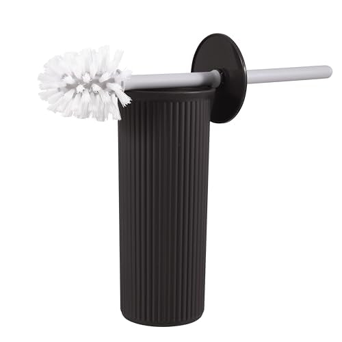 Superio Ribbed Collection - Decorative Plastic Toilet Bowl Brush and Holder Set, Brown (1 Pack) Cleaner Scrubber for Bathroom - color: Brown, size: Toilet Brush (Pack of 1)
