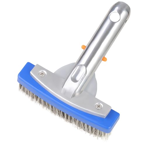 5-Inch Stainless Steel Pool Brush - Heavy Duty Pool Cleaning Brush for Concrete & Gunite Pools, Deep Cleaning Tool for Walls & Floors - Durable Wire Bristle Brush Head - size: 5 inch