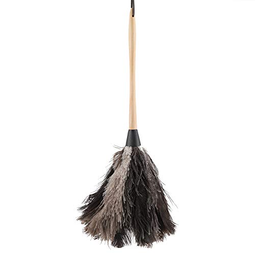 Fdit Handmade Washable Non-electrostatic Duster with Wooden Handle Household