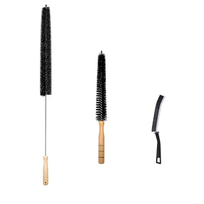3PCS Crevice Gap Cleaning Tool Kit Brush Dryer Lint Brush Vent Cleaner 27 inch Refrigerator Condenser Coil Cleaning Brushes & Hard Bristle Crevice Cleaning Brush for Household Use