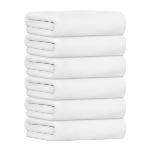 JML Bath Towels, Large Microfiber Bathroom Towel Set 6 Pack 30" x 60", Soft Absorbent Microfiber Body Towels for Adult, White - color: Microfiber White, size: 6 Pack-30" x 60"