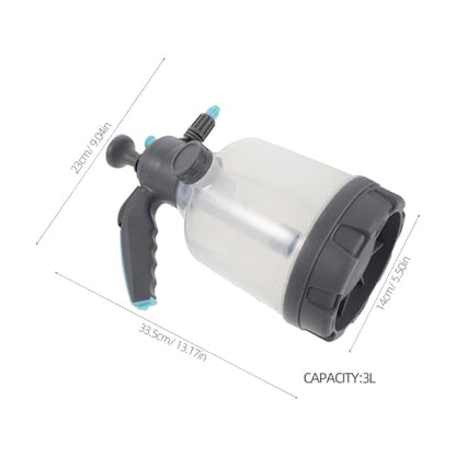 Lurrose Heavy-Duty 3l Pump Spray Bottle with Adjustable Nozzle and Extension Wand, Pressure Water Sprayer for Gardening, Car Cleaning, Indoor Plants, and Outdoor Watering