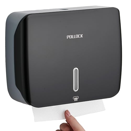 Paper Towel Holder Dispenser Wall Mount,Multifold/Trifold/C Fold Hand Towel Dispenser,Commercial Paper Towel Dispenser for Bathroom Tissue Dispenser,Large Capacity 200 Sheets (Black-3010) - color: Black-3010