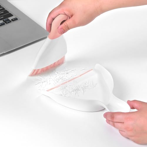 NACENA Mini Dustpan and Brush Set 2 Pack, Small Broom and Dustpan Set Dust Pan and Mini Hand Broom Dustpan and Broom Combo Compact for Home Table Keyboards Sofa Kitchen, Pink - color: Pink, size: 2 packs