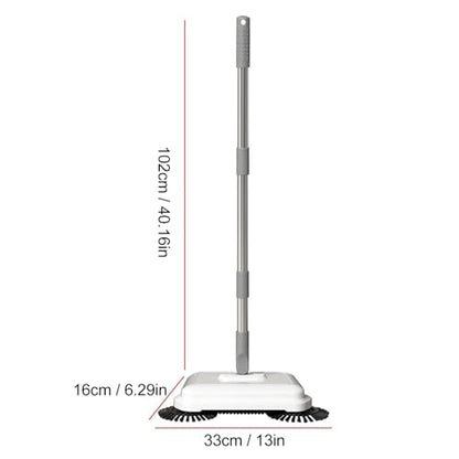 flexman Manual Floor Cleaner, Multi Purpose Carpet Sweeper, Hand Push Sweeper, 2 in 1 Push Broom, Crumb Sweeper Vacuum Cleaner for Apartments, Offices