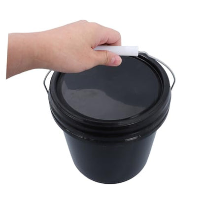 Storage Bucket Lid Leakproof Design Heavy Duty Plastic Pail for Home Camping Fishing Laundry Garbage Bin - color: Black