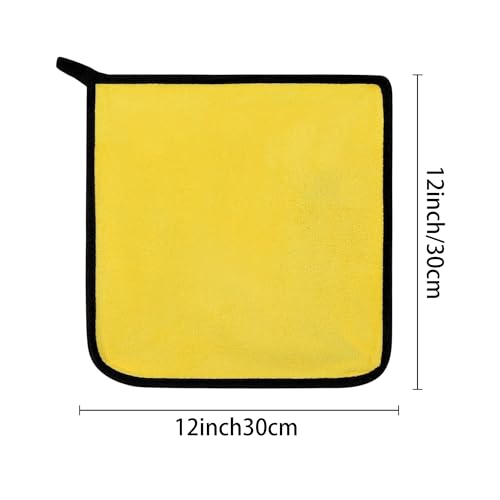 uxcell Car Cleaning Cloths, 8 Pack Soft Premium Microfiber Towels with Hang Loop for Household Cleaning, Reusable Car Cleaning Wipes Lint Free Streak Free Cloths 12" x 12" Yellow - color: Yellow, size: 12" x 12"