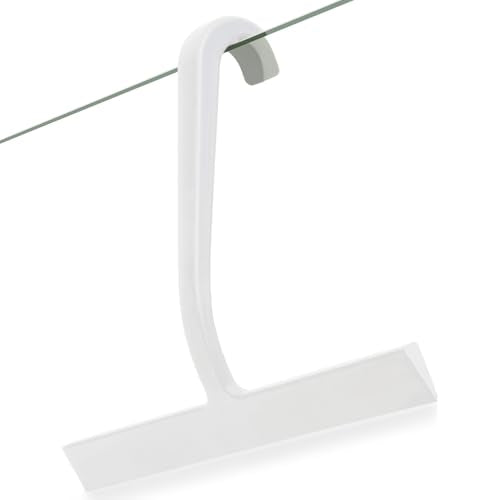 Hower Squeegee for Glass Doors – 10" Silicone Squeegee with Built-in Hook, One-Piece Seamless Design, Streak-Free & No-Scratch Window Cleaner for Bathroom, Mirrors & Tiles White - color: White