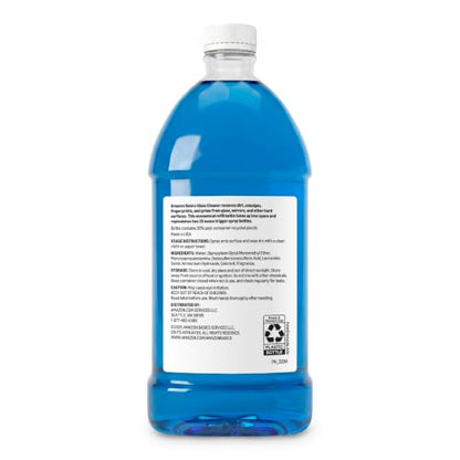 Amazon Basics Glass Cleaner Refill, Streak-Free, Cleans Windows and Mirrors with Sparkling Shine, Economical, 67.6 Fl Oz, 1-Pack - style: 67.6 Fl Oz Refill