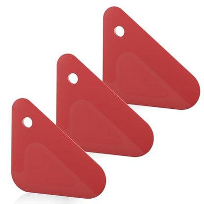 Food Scraper, 2-in-1 Pot and Pan Dish Scraper, Nylon and Silicone, Kitchen Scraper Tools for Cast Iron Skillets, Cookware, Dishes, Pans and Pots, Heat Resistant, Set of 3 - Red - color: Red
