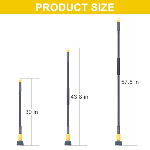 KeFanta Metal Mop Handle Commercial Heavy Duty,58" Industrial Mop Stick with Jaw Clamp,Wet Gripper Mops Head Replacement Holder for Floor Cleaning(6 Pack) - color: Black 6 pack