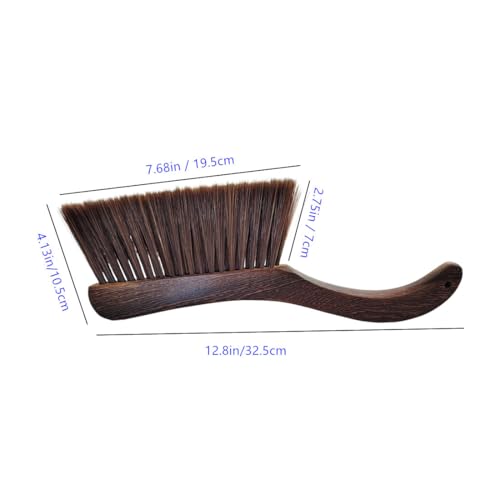 Soft Bristle Bed Sheets Sweeping Cleaning Brush with Long Wooden Hand, Straight Curved Hand Wood Broom Counter Duster for Crumb Debris Desk Quilt Sofa Furniture Car Clothes Hair Remover (2 Pack)