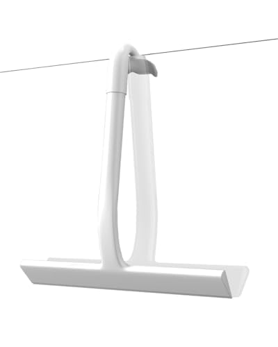 Shower Squeegee for Glass Doors, Whale Tail Hang Hook, 8 in Silicone Blade | Silent Streak-Free & No-Squeak, Ergonomic Grip, Multi-Surface Home Squeegee for Bathroom, Mirror, Window & Car Cleaner Tool - size: 8 Inch