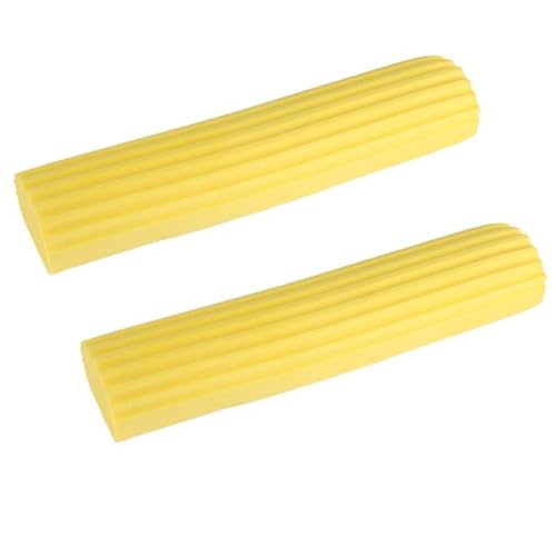 Sponge Mops for Floor Cleaning, Telescopic Handle Mop Squeegee Mop Mop Head Refills PVA Sponge Roller Replacements, Super Absorbent Roller Refill for Home Cleaning Tool, Yellow, Set of 2 （Only Head）