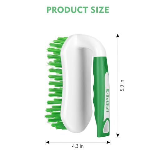 SetSail Scrub Brush, Heavy-Duty Scrub Brushes for Cleaning with Stiff Bristles Cleaning Brush for Shower, Bathroom, Carpet, Kitchen and Bathtub Scrubber - 2 Pack Green - color: Green