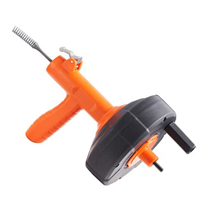 VEVOR Drain Auger 25Ft, Plumbing Snake Auto Feed, Plumbers Snake with Drill Attachment, Pipe Snake Drain Clog Remover for Kitchen Bathroom Shower Sink with Protective Hose and Gloves - style: Auto-Feed