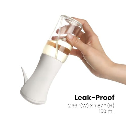 Mistifi Glass Oil Sprayer/Mister, 5.1 fl oz (150ml) Spray Bottle | Even Fan Spray, 1g Control, Anti-Drip, Refillable, for Air Fryer, Salad, BBQ, Oil, Olive Oil & Vinegar - color: White