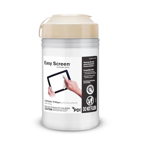 Easy Screen Cleaning Wipes, Electronic Screen Cleaning, Laptops, Monitors, Phone, Tablet, TV Screen Cleaning Wipe, 70 Wipes per Canister, Large 9"x 6" Durable Wipe - size: 1 Count (Pack of 70)