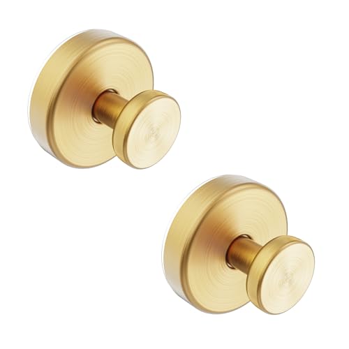 Bntuk Suction Cup Hooks for Shower, Towel Hooks for Bathroom Window Glass, Bath Robe Looafh Hook for Hanging - 2 Pack, Gold - color: Gold1, size: 2 Pack