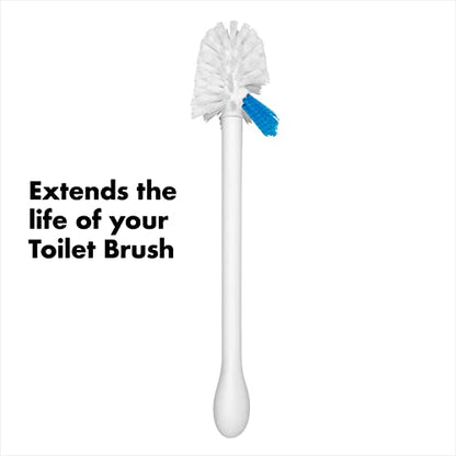 OXO Good Grips Toilet Brush with Rim-Cleaner Replacement Head, White, Plastic Handle, 10-Inch - size: 1 Count (Pack of 1)