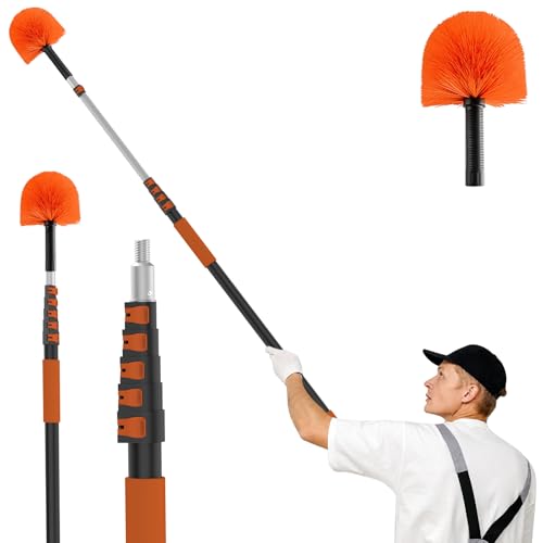 LAANPOLE 24FT Cobweb Duster with Extension Pole, Spider Web Brush for Cleaning Extendable, Professional Ceiling and Corner Dusters for Outdoor Indoor Use - size: 24FT