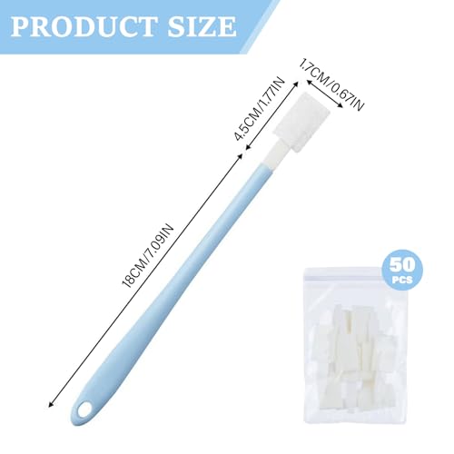 50 Spare Heads Disposable Toilet Brush Set, Crevice Cleaning for Appliances Doors Windows