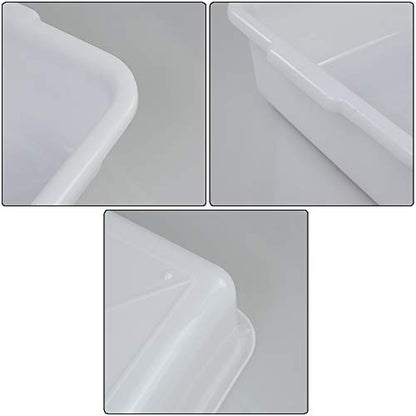 Small Bus Tubs Commercial Set of 4, Plastic Wash Basin, 8 Liter - color: White, size: 8 L
