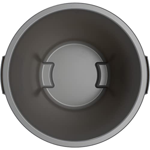 SPARTA Bronco Waste Container Trash Container, Round Trash Bin for Disposal, 10 Gallons, Gray, (Pack of 6) - color: Gray, size: 10 Gallons, (Pack of 6)