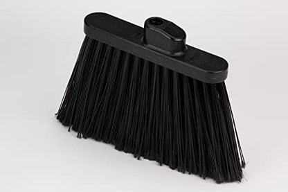 SPARTA 41082EC03 Plastic Color Coded Broom, Flagged Bristles, Long Broom With Angled Head For Large Debris, 56 Inches, Black, (Pack of 12) - color: Black