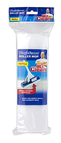 Mr. Clean Magic Eraser Roller Floor Mop Refill Head, White/Blue - style: Refill