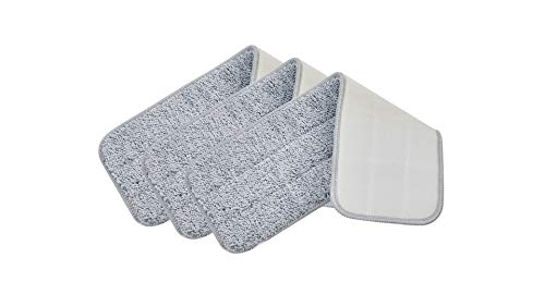 True & Tidy, Extra Thick Microfiber Mop Pad Pack Refill for SPRAY-250 Spray Mop SPRAY-360 Spray Mop Kit SWEEP-180 Sweeper Mop, Fits Other Mops, Machine Washable up to 100x, 15.5 x 5 inch (3-Pack)