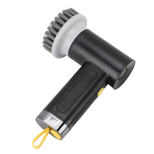 Yinhing Electric Rotating Brush Cordless Shower Scrubber with 3 Brush Heads Power for Bathroom Tile and Kitchen 3000mAh Rechargeable Battery Design (Black) - color: Black
