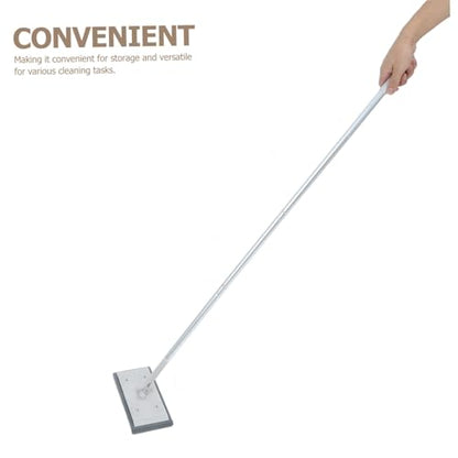 Cabilock Adjustable Section Telescopic Cleaning Mop with Reinforced Aluminum Pole Electrostatic Flat Mop for Efficient Dust Collection Hardwood Floors Includes Window Squeegee for Shower