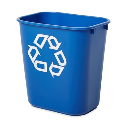 Rubbermaid Commercial Deskside Recycling Container, 3.25-Gallon/13-Quart, Blue Recycling Symbol, Plastic, for Bedroom/Bathroom/Office, Fits Under Desk/Sink/Cabinet - color: Blue, size: 3.25 Gallons