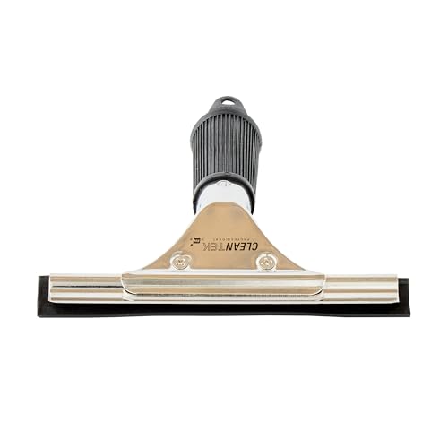 Restaurantware-Clean Tek Professional 5.91 Inch Window Squeegee, 1 Cleaning Squeegee with Rubber Blade - No-Slip Handle, Clean Mirror Or Car Windshield, Stainless Steel Wiper for Glass Door - size: 6", style: Stainless Steel, with Black Rubber Grip