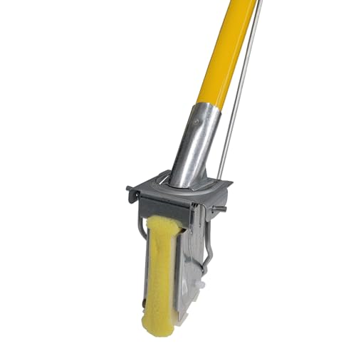 HOMEMAID® 9" Butterfly Sponge Mop Handle with 4 Sponge Heads (Made in USA) – Automatic Self-Wringing Durable Foam Sponge Butterfly Mop for Hardwood, Tile & Kitchen Floor Cleaning