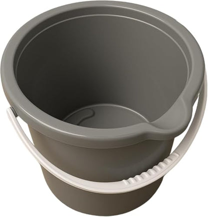 JOEY'Z 10QT (9.5L) Cleaning Bucket with Handle and Spout – Heavy Duty Mop Bucket for Household Use, Utility Pail for Water, Storage - Plastic Buckets, Plastic Buckets with Handles - Charcoal Grey - color: Charcoal Grey